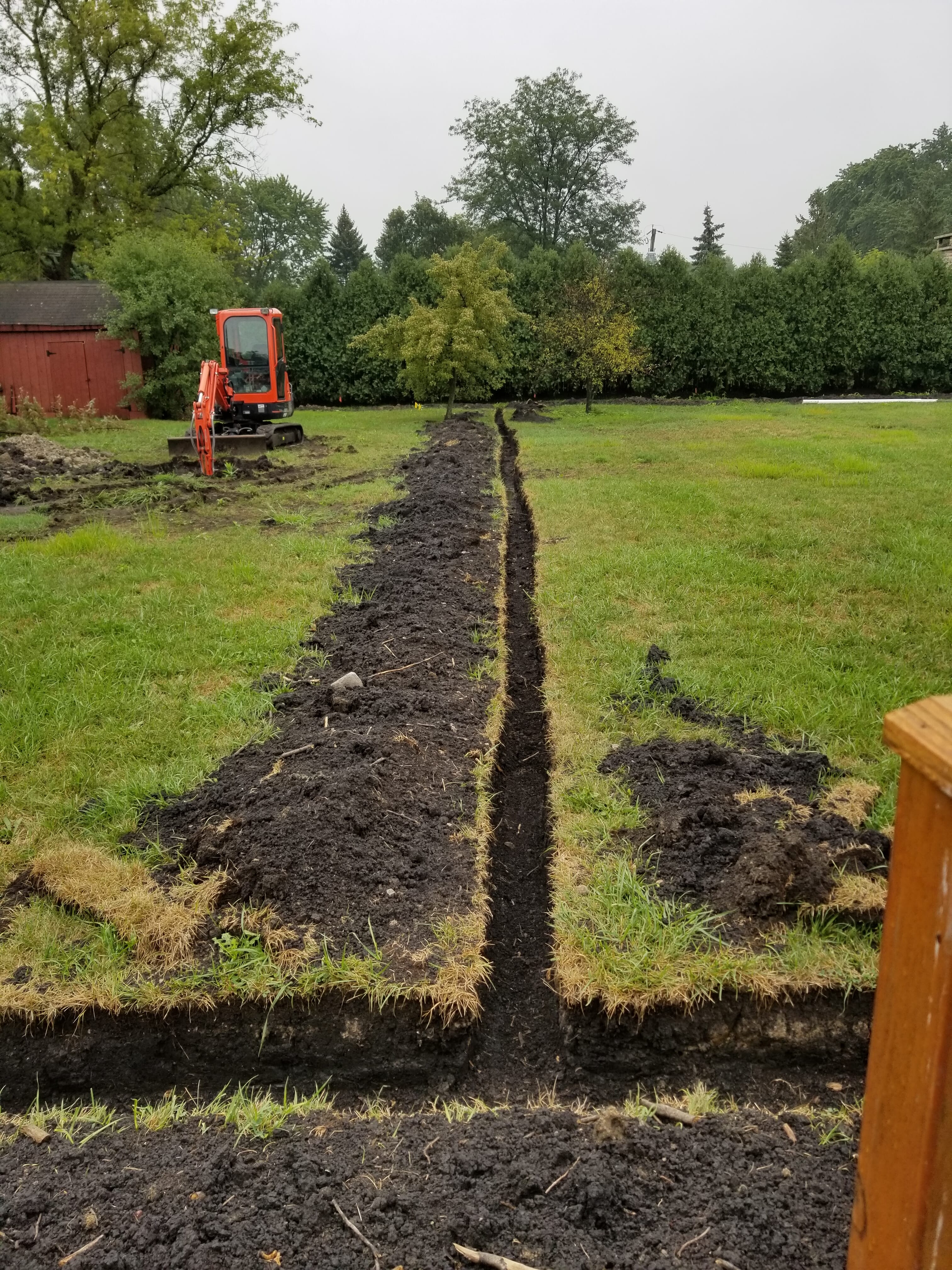 Yard Drainage: French Drain & Underground Downspout ...